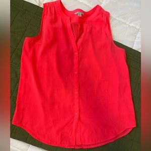 American Eagle highlighter pink tank blouse size L